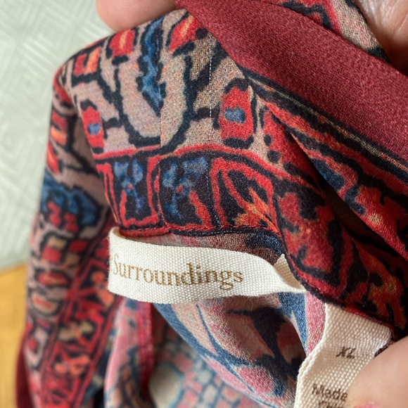 Womens floral button front poncho/cover up, Size XL - Picture 5 of 8